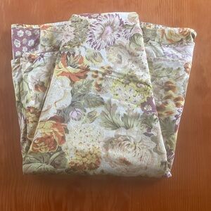 April Cornell Large Multicolor Floral Cotton Table Oval Cloth 89 x 86